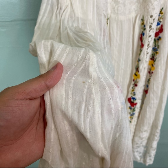 Free People Keila Midi Dress Embroidered Floral Lace XS - Picture 4 of 10